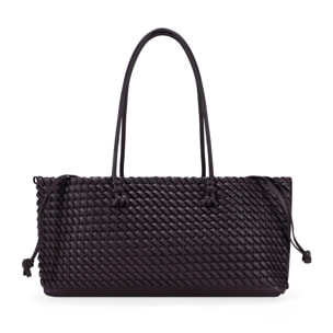 Bolso de hombro burdeos trenzado