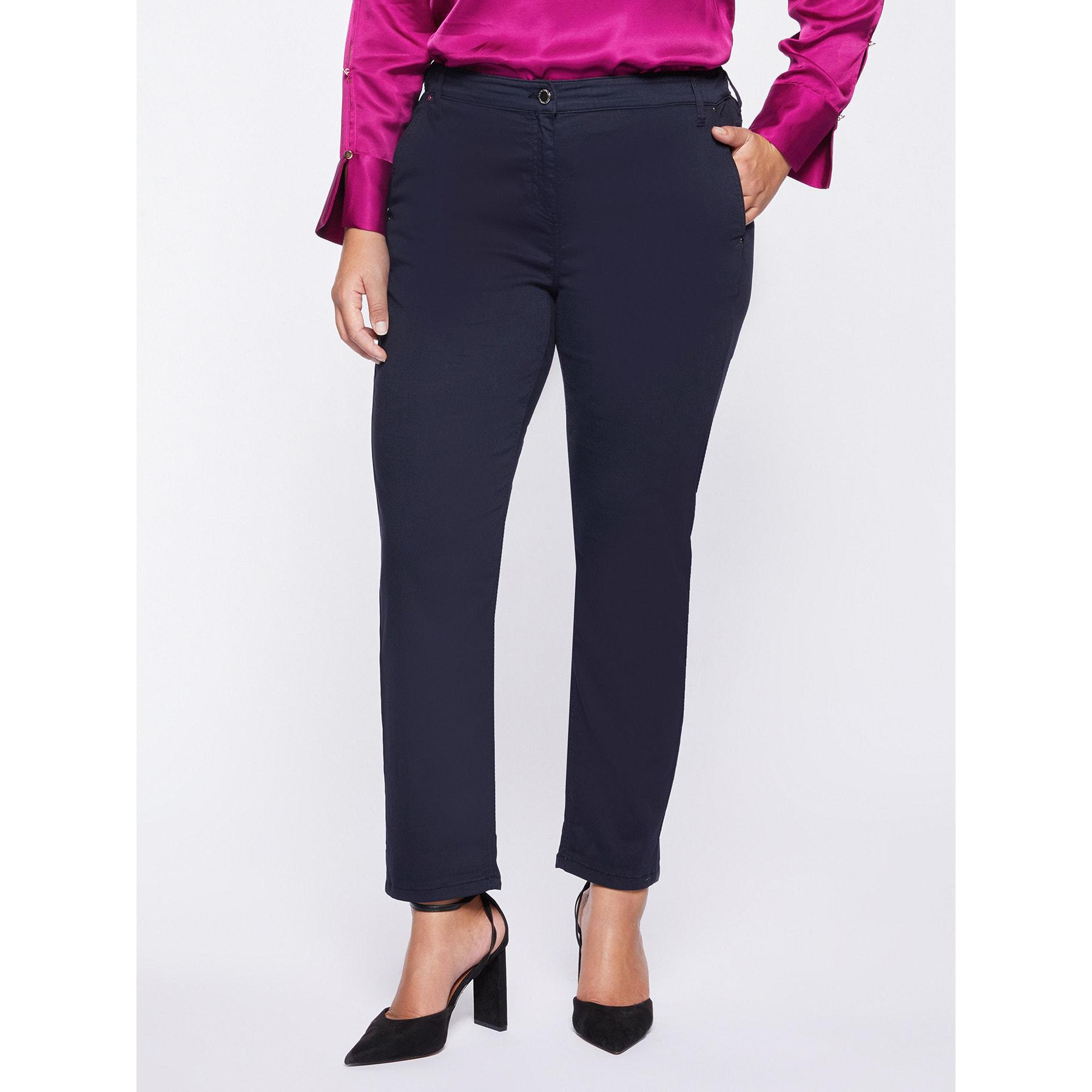 Fiorella Rubino - Pantaloni chinos in TENCEL™ - Blu