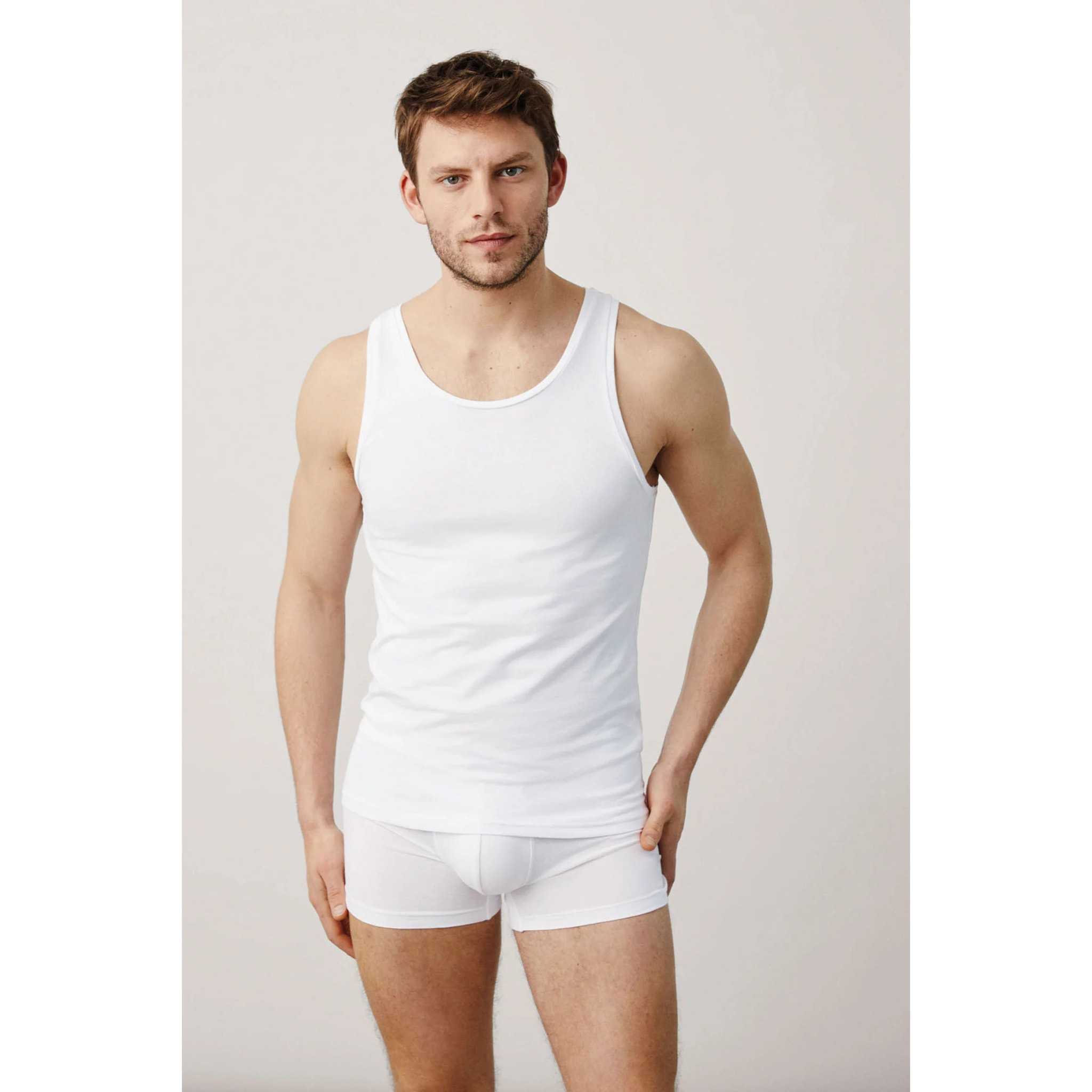 Canotta in cotone bianco