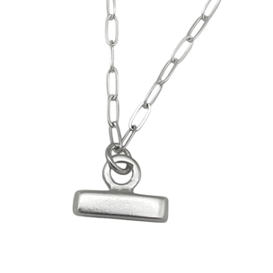 Collar Barra Petit cadena plata 10µ