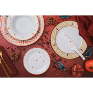 Set dolce Christmas in Gold da 8 pezzi con piatto, piattini e pala