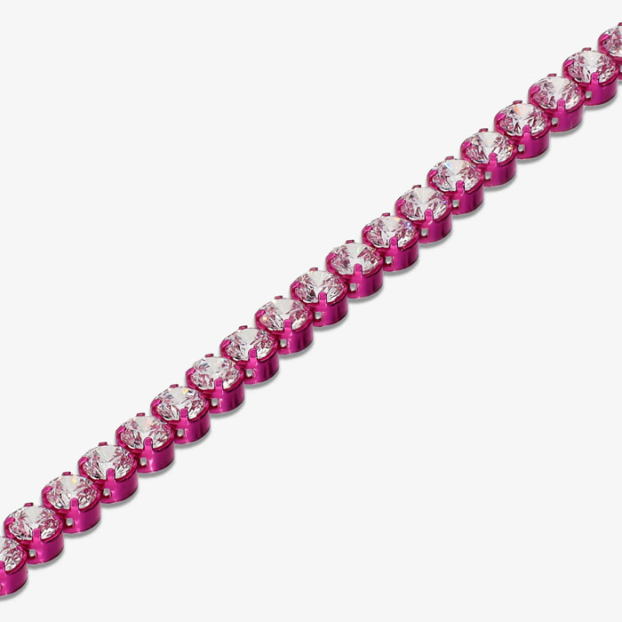 Bracciale Tennis Fucsia in Argento 925 con Cubic Zirconia