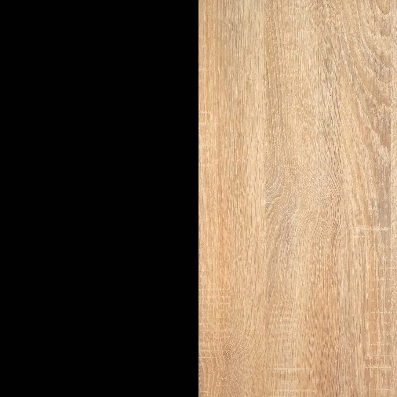 Mesa de comedor Naya en negro y roble canadian 140X80 cm Negro - Roble Canadian