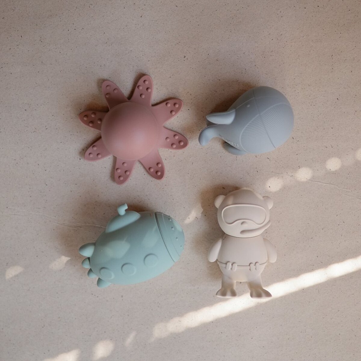 Mushie Pack 4 Pzas. Vida Marina Baño Solid