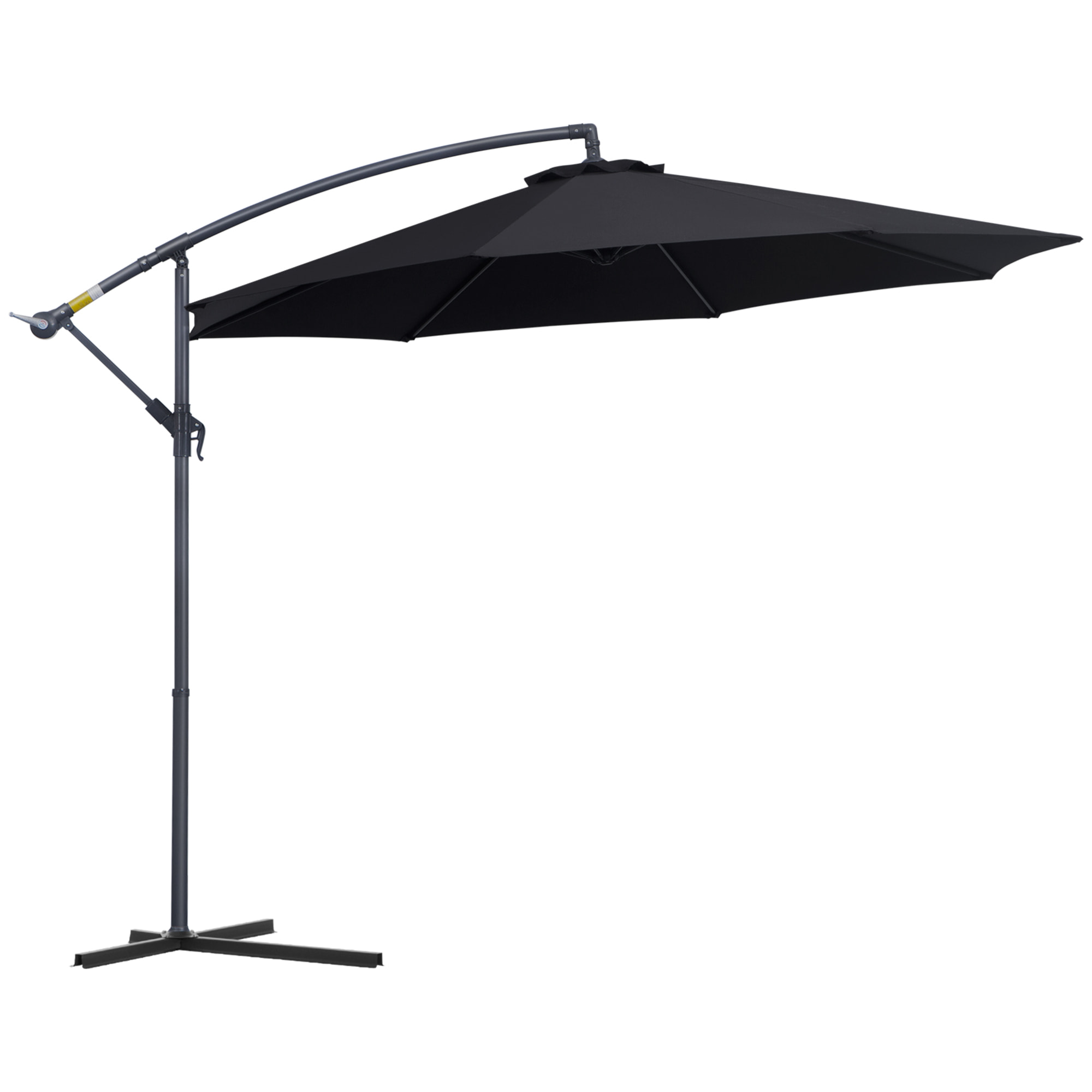 Parasol de Jardín Grande Φ300x260cm Negro