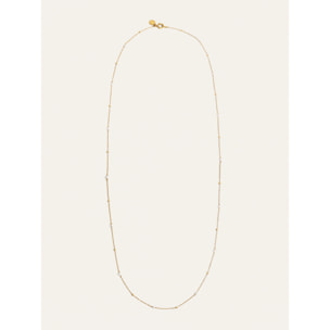 Collana Long Pearl Dots Acciao Placcato Oro
