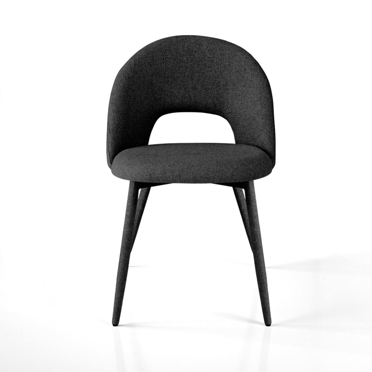 Lot de 4 chaises de salle à manger Tomasucci SELMA, en tissu, noir, 54 × 51 × 79 cm