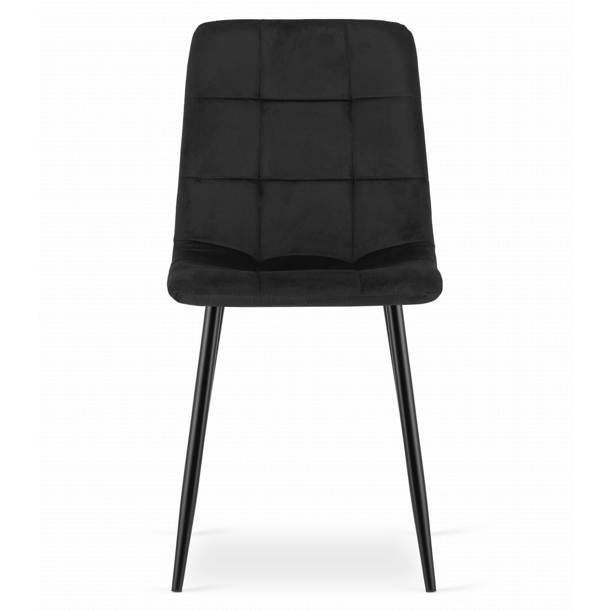 Sedia Kara in velluto nero e metallo