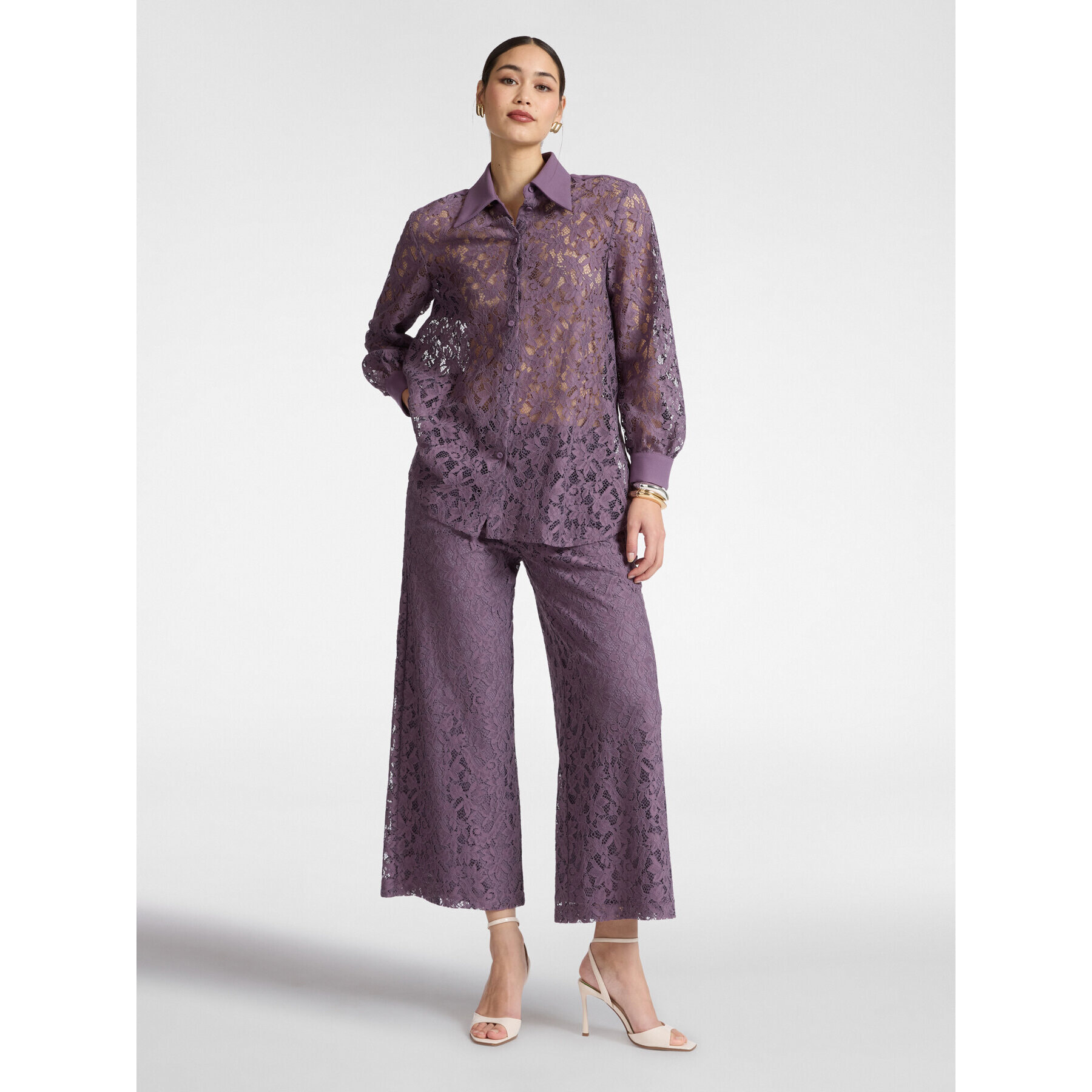 Elena Mirò - Camicia in pizzo - Viola