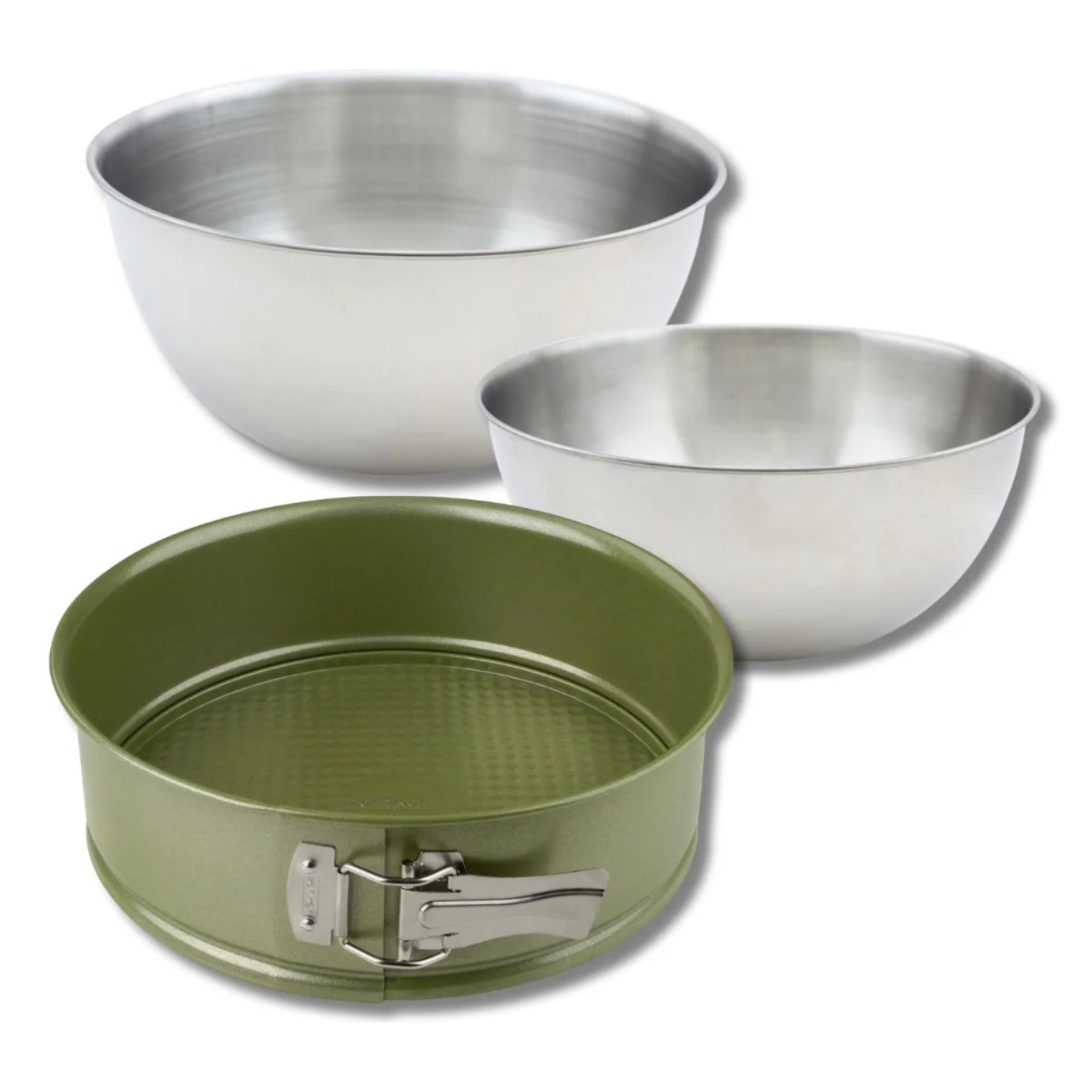 Set pâtisserie avec moule à manqué à charnière, 2 bols à mixer et spatule Zenker