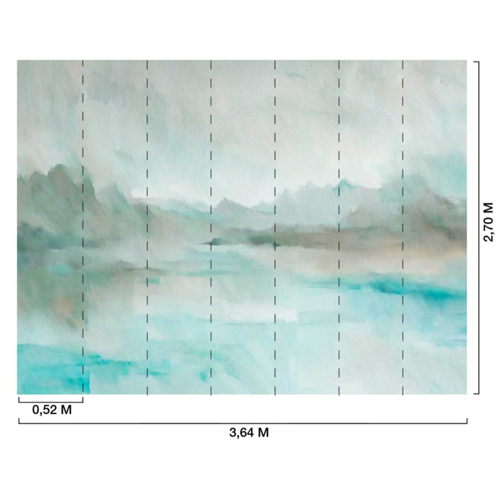 Papier peint Brume alpine turquoise & céladon Intissé