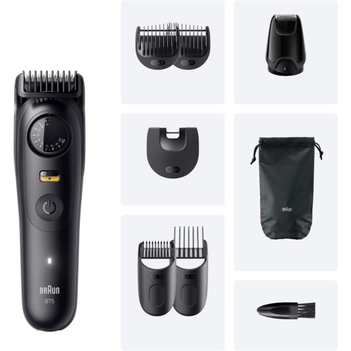 Tondeuse multi usages BRAUN BT5560, molette réglable, 40 hauteurs de coupe, précision 0,5 mm, autonomie 120 mn