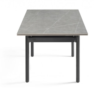 Table extensible en céramique marbre grey L160/240cm pieds métal - UNIK