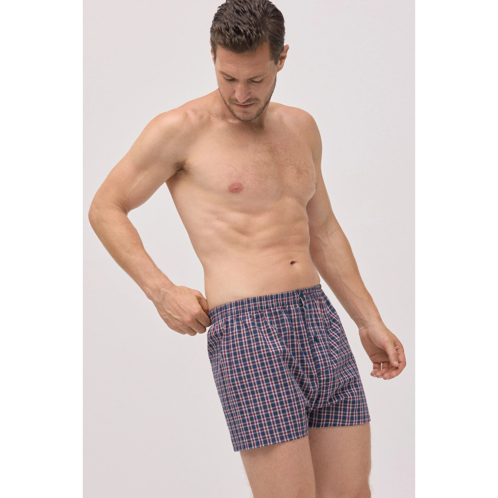 Apertura in tessuto boxer con stampa a quadri