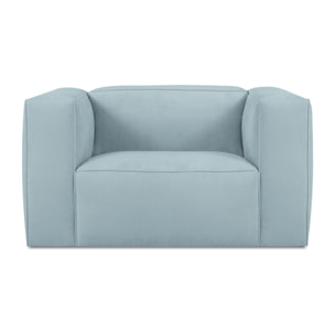 Fauteuil "Muse" en velours côtelé bleu clair