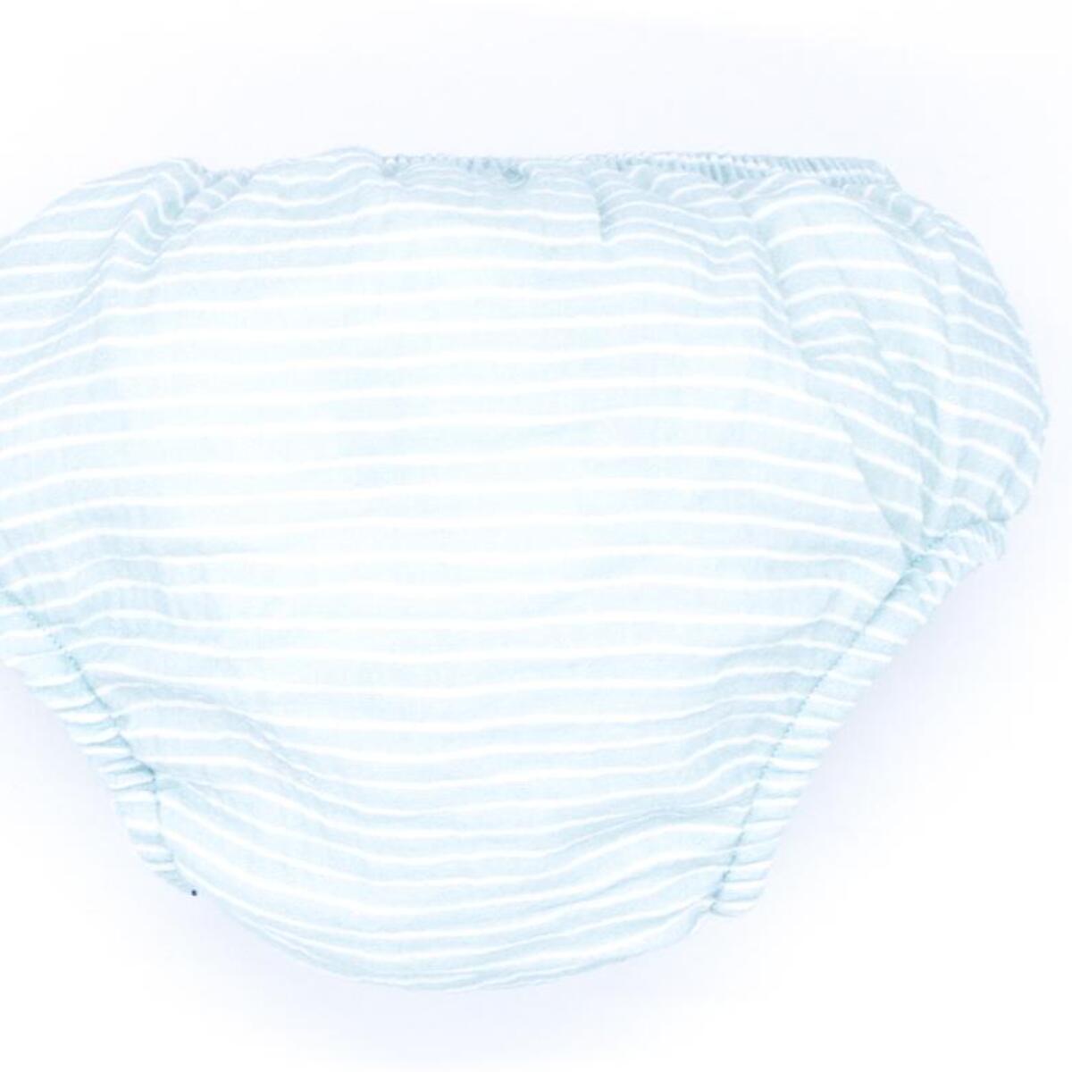 Cubrepañal de rayas verdes. Elastico en la cintura y en las piernas.