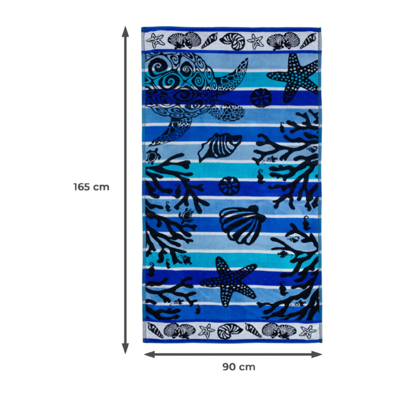 Telo Mare Spugna Jacquard Spiaggia Disegno Reef