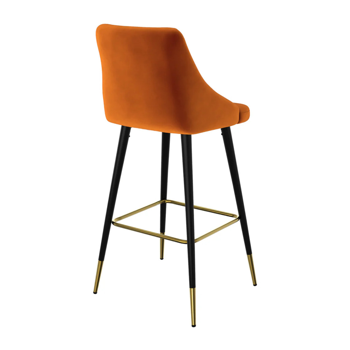 Lot de 2 chaises de bar en velours orange 78 cm - Aristote