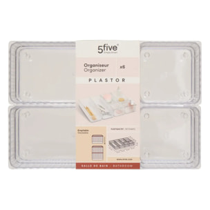 Lot de 6 organiseurs transparents