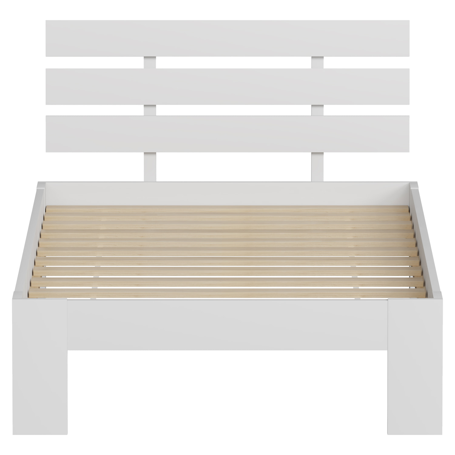 Lit en bois avec tête de lit 90x190cm blanc FINN