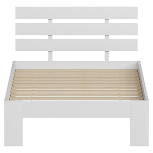 Lit en bois avec tête de lit 90x190cm blanc FINN
