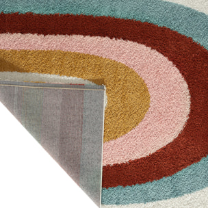 Aquarelle - tapis enfant arc en ciel multicolore