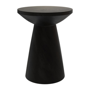 Table d'appoint noire en bois de suar D40 cm - Lowa