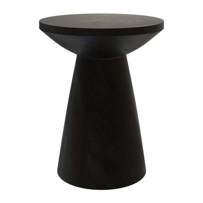 Table d'appoint noire en bois de suar D40 cm - Lowa