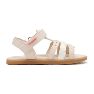 Sandalias Abiertas de Niña Brillantes Respetuosas Goflex en Beige