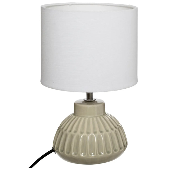 Lampe "Pati" - beige et blanc - céramique H28 cm