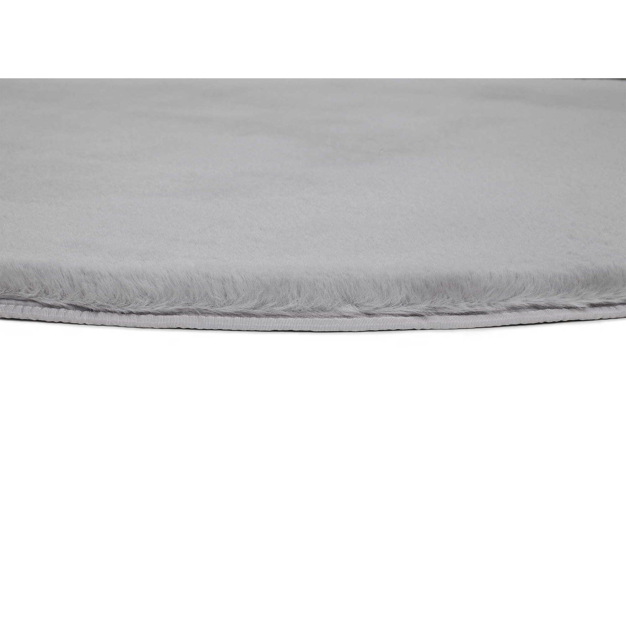 FOX Alfombra lisa lavable pelo largo en plata, varias medidas disponibles