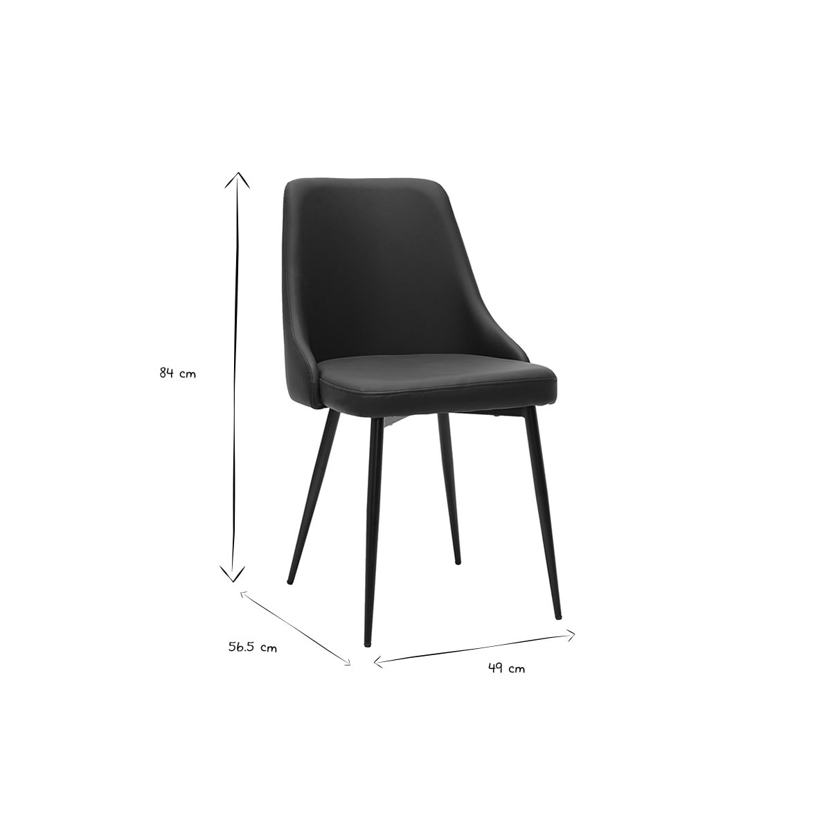 Chaises design noires (lot de 2) CULT