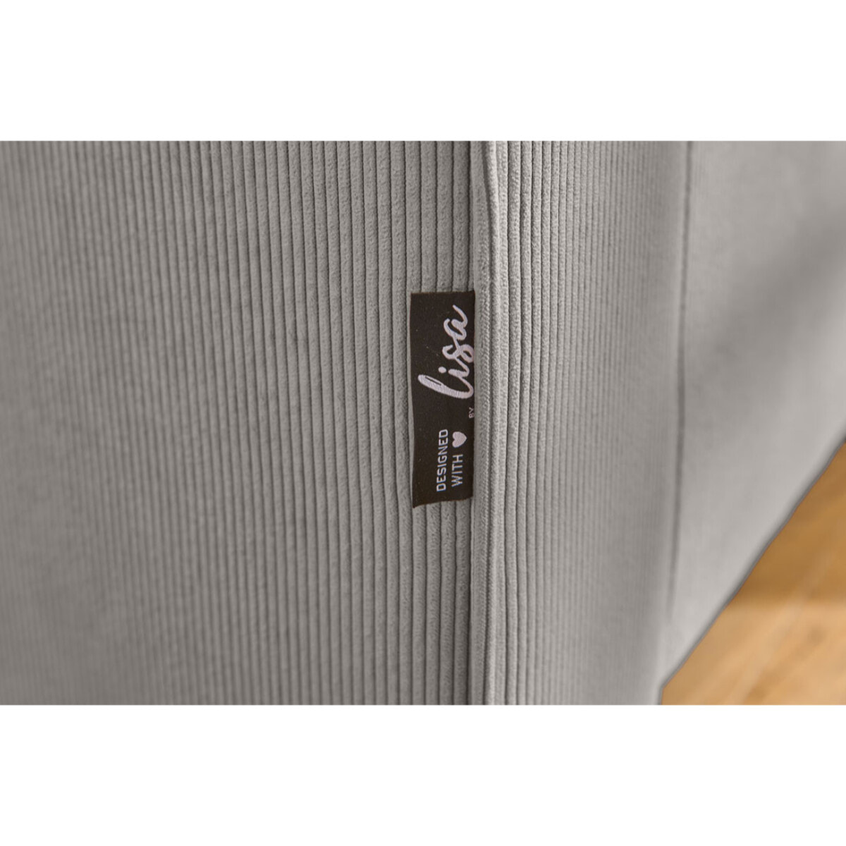 Albane - canapé 3 places - en velours côtelé - Gris clair