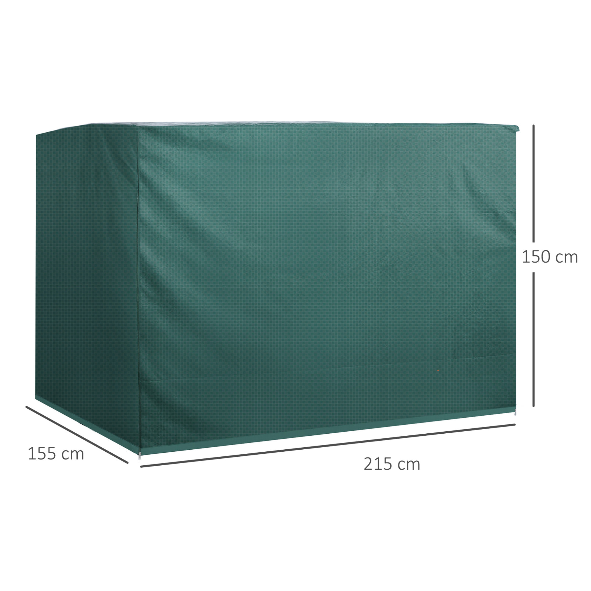 Outsunny Funda Balancín Jardín, Funda Columpio Jardín Exterior, Cubierta de Columpio con Cremallera, Impermeable, 215x155x150 cm, Verde