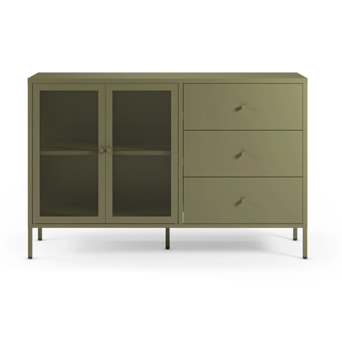 Buffet en metal vert kaki - Latem