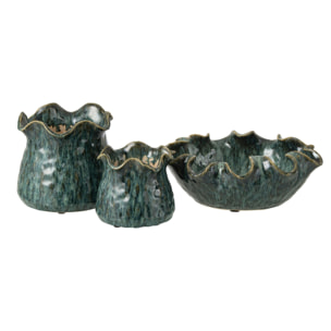 J-Line Cache-pot Ronny Irrégulier - céramique - bleu - large