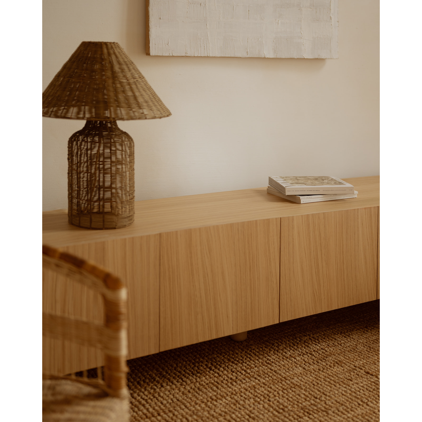 Mueble TV de chapa de madera de roble natural en varias medidas