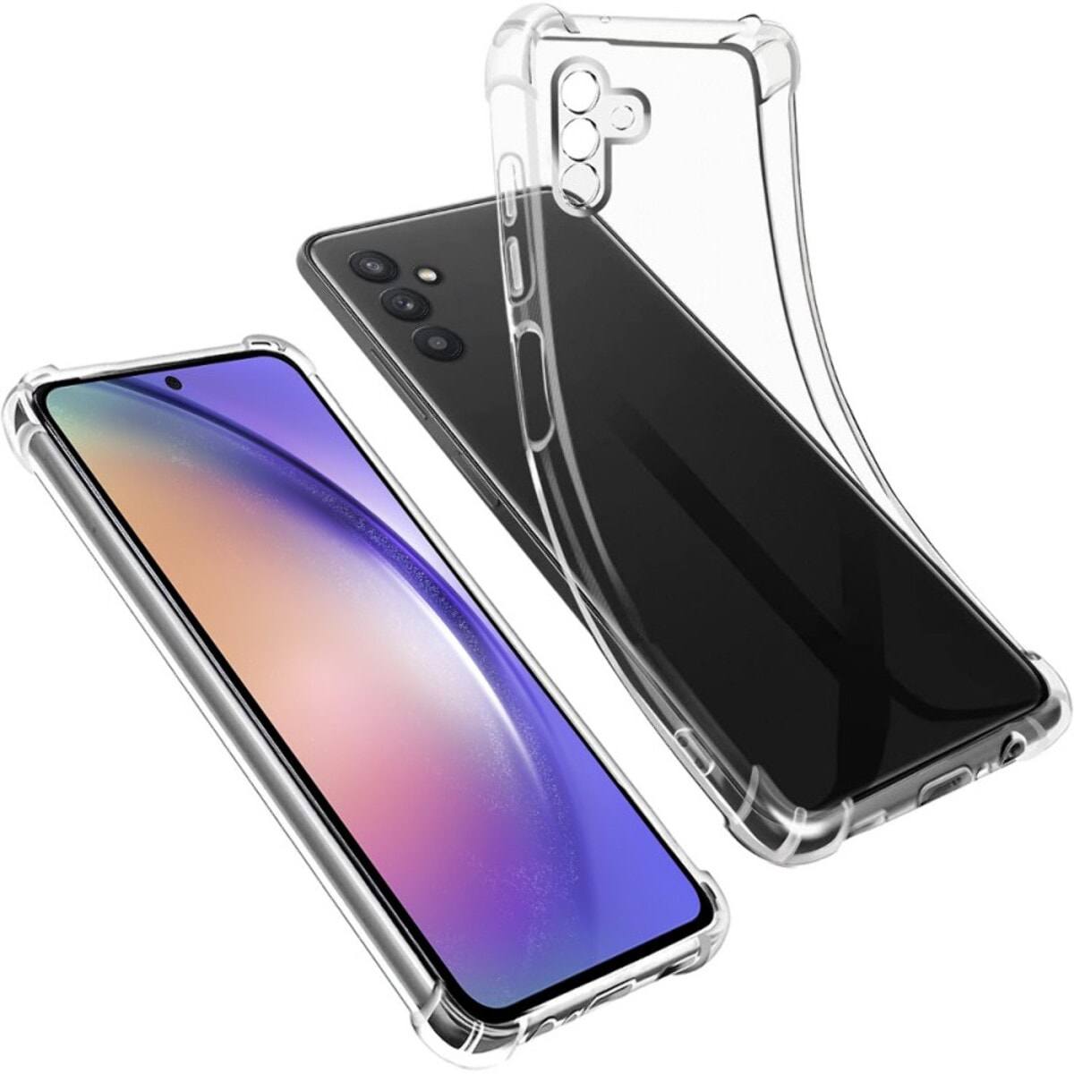 Coque Samsung Galaxy A54 Antichoc coins renforcés Silicone + 2 Vitres en verre trempé Protection écran