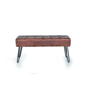 Banqueta - piel y patas de metal - 44x96x40cm