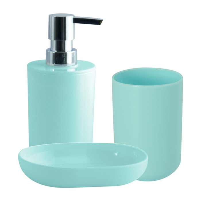 Lot de 3 accessoires de salle de bain INAGUA Vert Pastel MSV