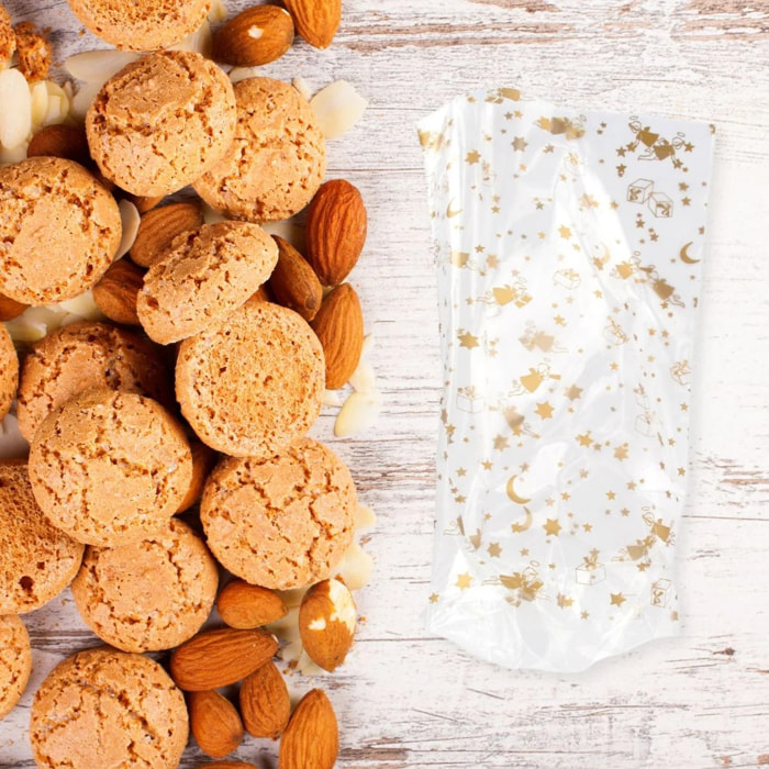 Lot de 10 sachets biscuits de noël doré Zenker