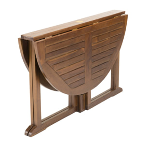 MAEVA - Table de jardin 4/5 personnes - table ronde à rabats papillon en bois teck huilé