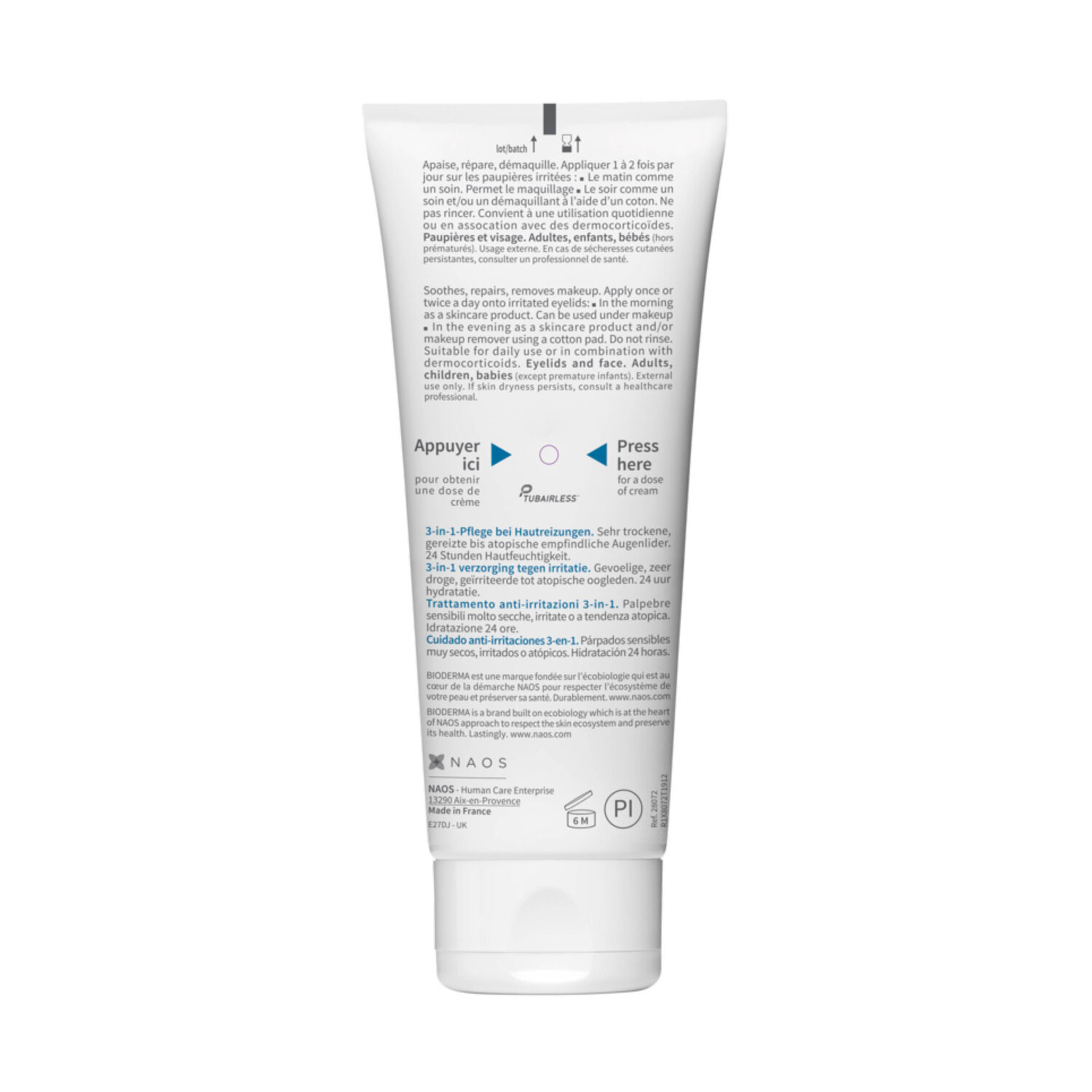 Atoderm Intensive Eye - Soin Anti-Irritations 3-en-1 - Apaise, Répare, Démaquille.100 ml