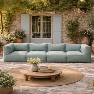 VERONE Salon de jardin modulable 4 places vert en tissu déperlant