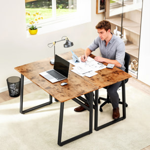 Escritorio Estilo Industrial, 120x60x76 cm, Mesa de Escritorio, Mesa de Ordenador con Marco de Acero, Fácil de Montar, para Casa, Oficina, Dormitorio, Estudio, Marrón Rústico