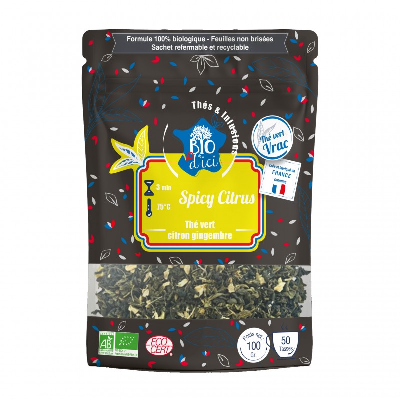 Thé vert Bio Spicy Citrus - Sachet Vrac 100g