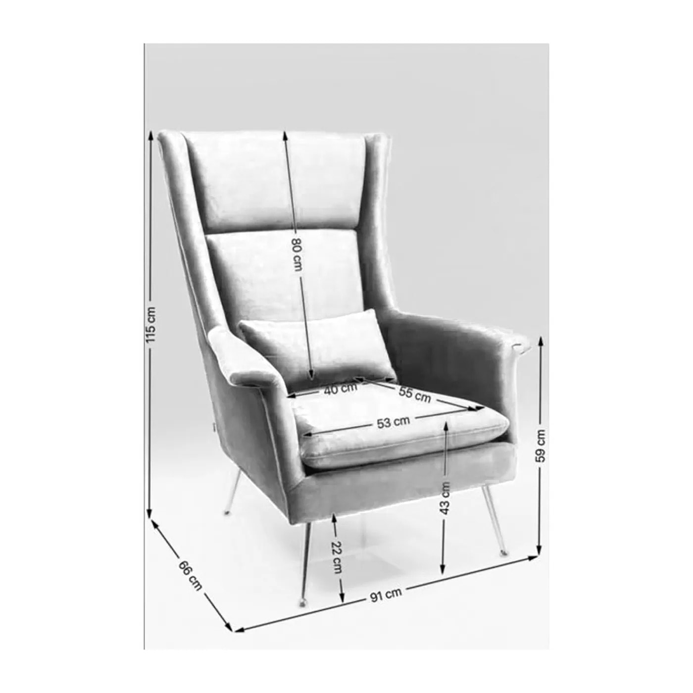Fauteuil Vegas Forever Melange gris Kare Design