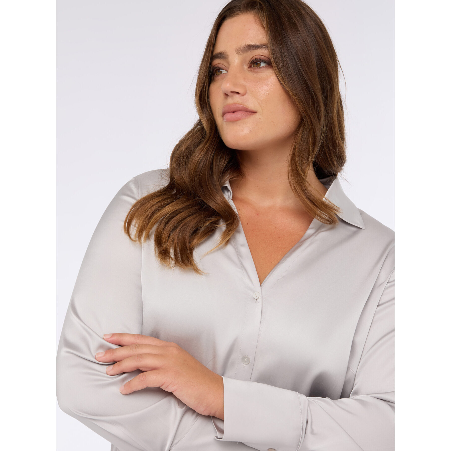 Fiorella Rubino - Camicia in raso di viscosa - Grigio