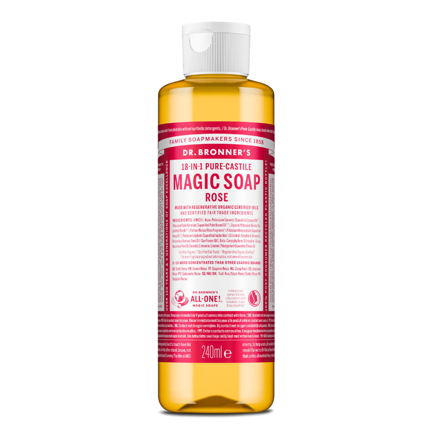 Rose  - Savon de Castille Liquide Naturel 18-en-1