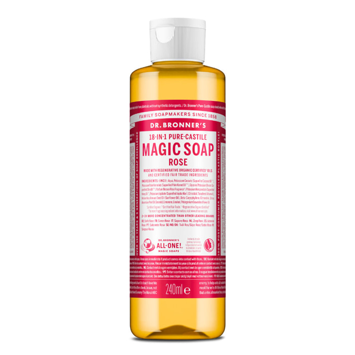 Rose  - Savon de Castille Liquide Naturel 18-en-1